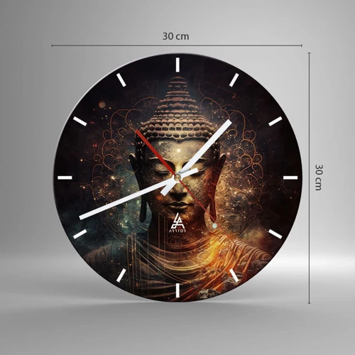 Horloge murale - Pendule murale - Équilibre spirituel - 30x30 cm