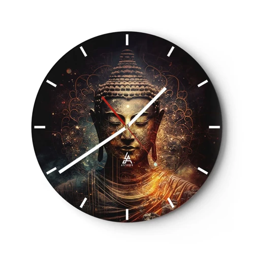 Horloge murale - Pendule murale - Équilibre spirituel - 40x40 cm