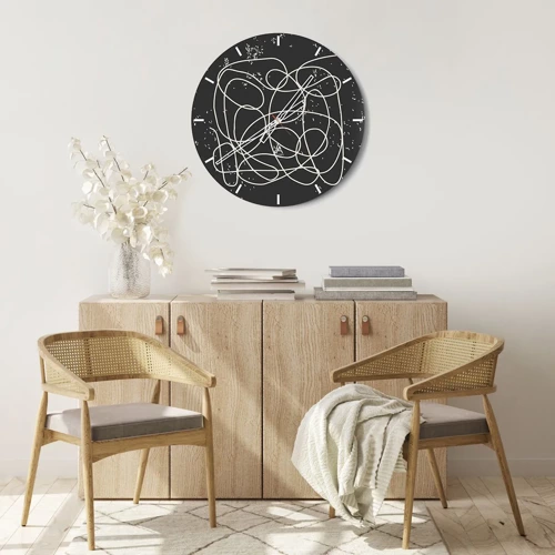 Horloge murale - Pendule murale - Errance des pensées - 40x40 cm