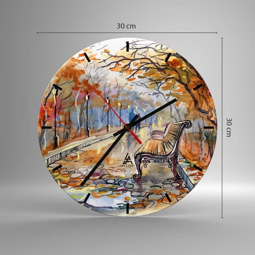 Horloge murale - Pendule murale - Errer ensemble à l'automne - 30x30 cm