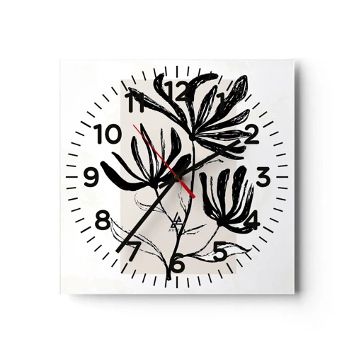 Horloge murale - Pendule murale - Esquisse pour l'herbier - 40x40 cm