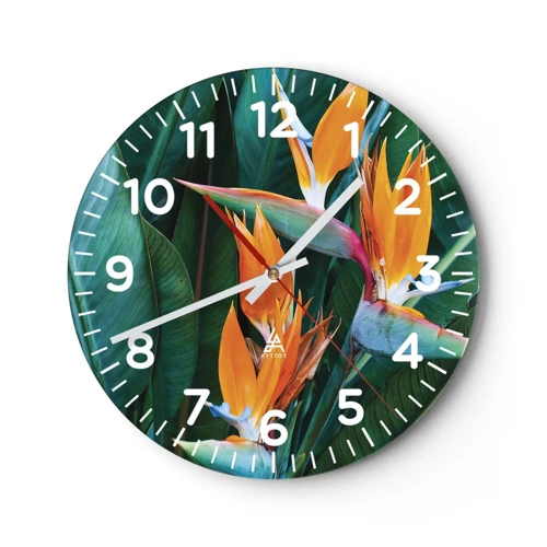 Horloge murale - Pendule murale - Est-ce une fleur, est-ce un oiseaux? - 30x30 cm