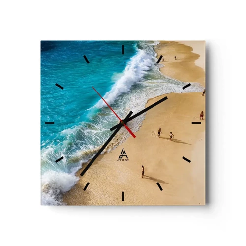 Horloge murale - Pendule murale - Et ensuite le soleil, la plage… - 40x40 cm