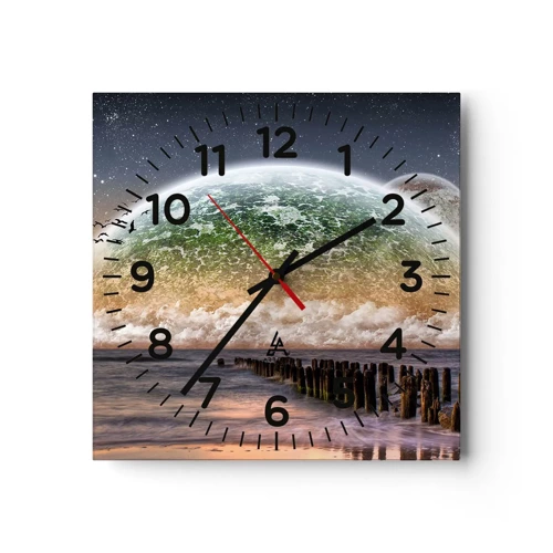 Horloge murale - Pendule murale - Et le monde est sorti de l'eau - 30x30 cm