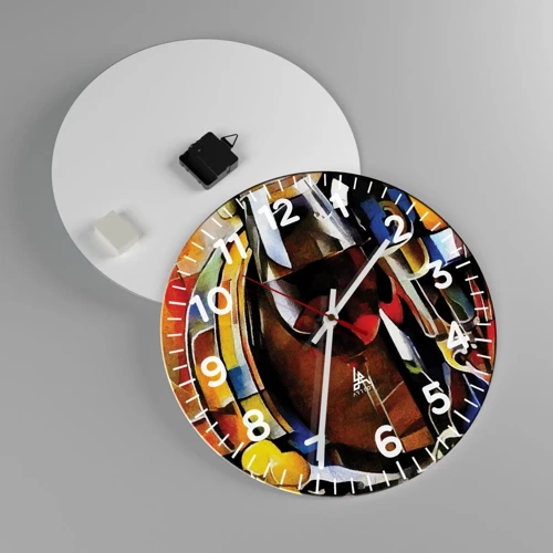 Horloge murale - Pendule murale - Et le monde prend des couleurs - 40x40 cm