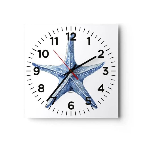 Horloge murale - Pendule murale - Étoile de mer - 30x30 cm