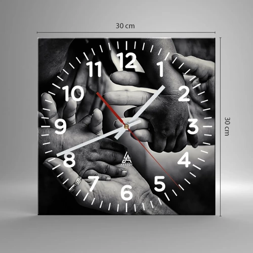 Horloge murale - Pendule murale - Être humain - 30x30 cm