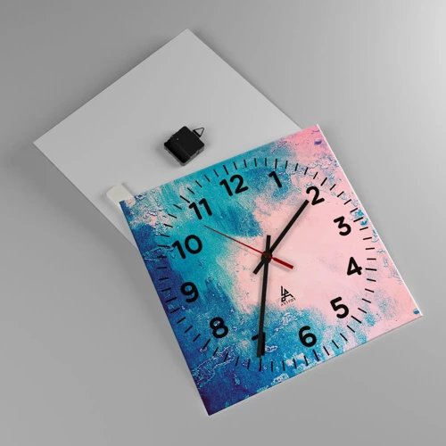 Horloge murale - Pendule murale - Etreintes bleues - 40x40 cm