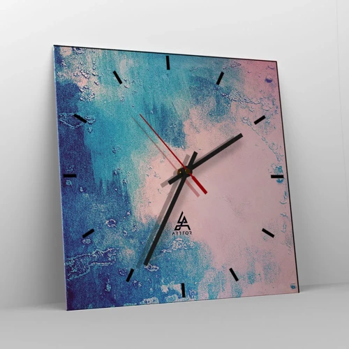 Horloge murale - Pendule murale - Etreintes bleues - 40x40 cm