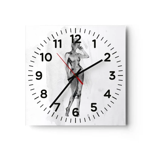 Horloge murale - Pendule murale - Etude de l'idéal de la féminité - 40x40 cm