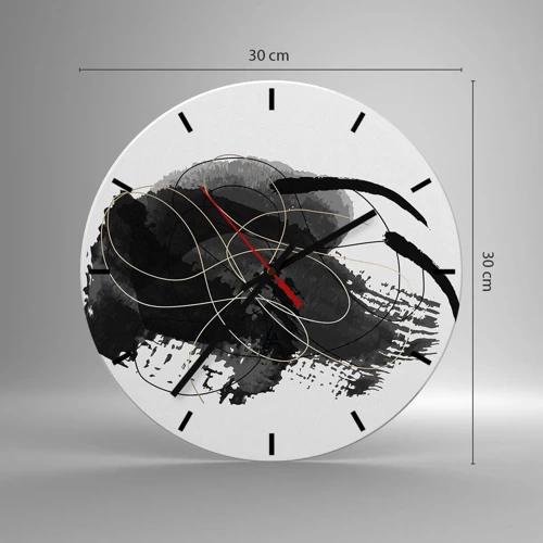 Horloge murale - Pendule murale - Fait de noir - 30x30 cm