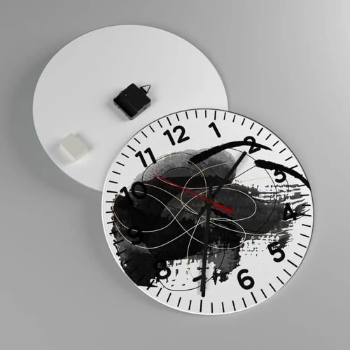 Horloge murale - Pendule murale - Fait de noir - 40x40 cm