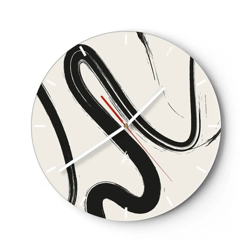 Horloge murale - Pendule murale - Fantaisie en noir et blanc - 30x30 cm