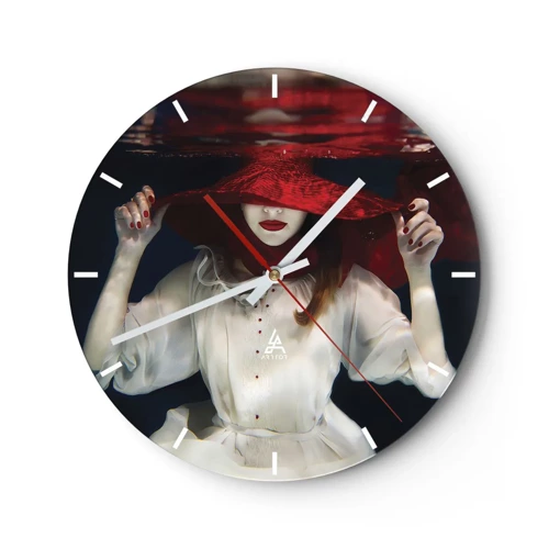 Horloge murale - Pendule murale - Femme mystérieuse - 30x30 cm