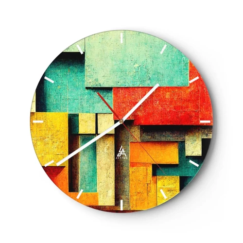 Horloge murale - Pendule murale - Festival des angles droits - 30x30 cm