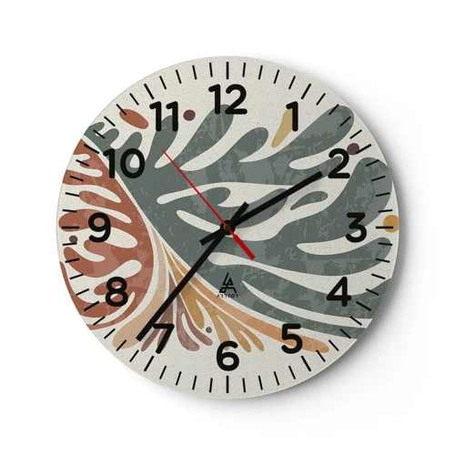 Horloge murale - Pendule murale - Feuille multicolore - 40x40 cm