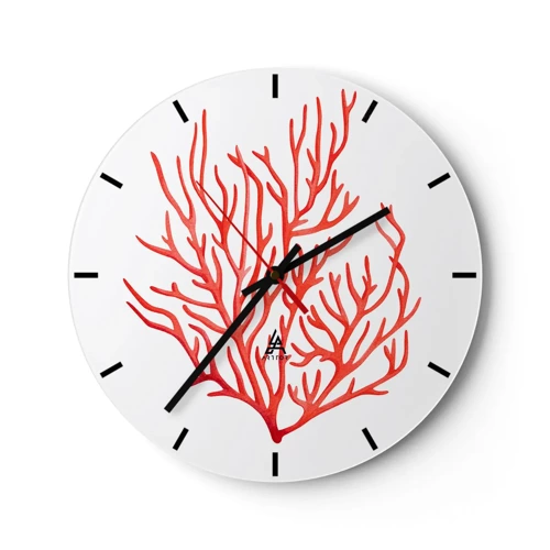 Horloge murale - Pendule murale - Filigrane de corail - 30x30 cm