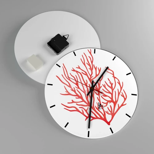 Horloge murale - Pendule murale - Filigrane de corail - 30x30 cm