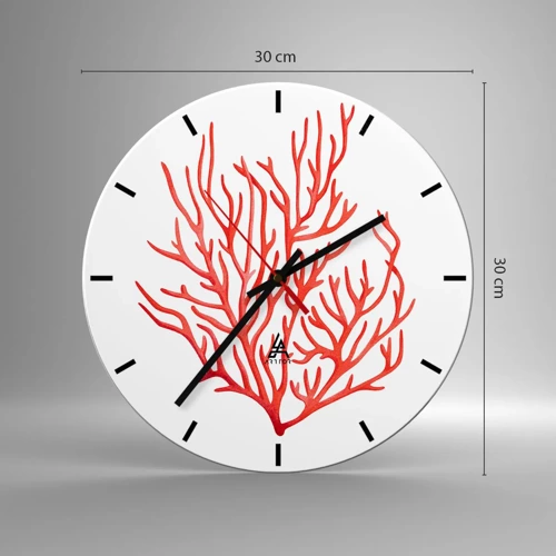 Horloge murale - Pendule murale - Filigrane de corail - 30x30 cm