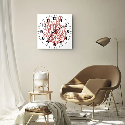Horloge murale - Pendule murale - Filigrane de corail - 40x40 cm