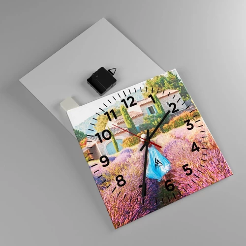 Horloge murale - Pendule murale - Fille de la lavande - 30x30 cm