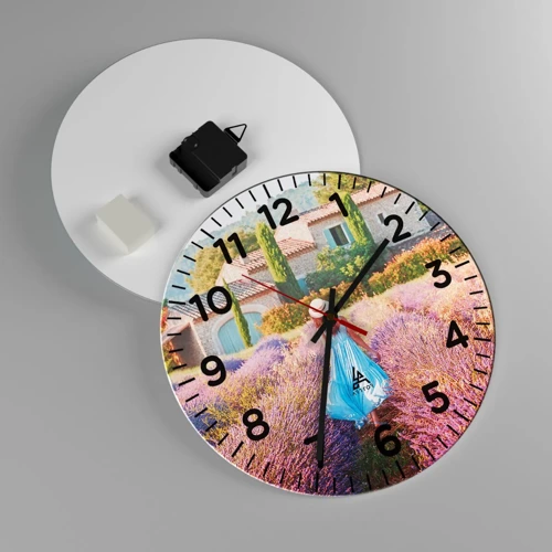 Horloge murale - Pendule murale - Fille de la lavande - 30x30 cm