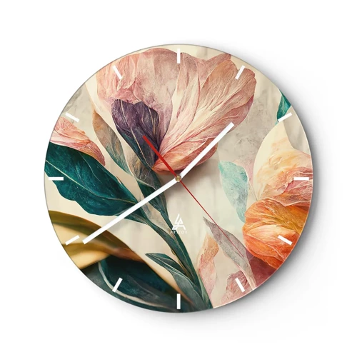 Horloge murale - Pendule murale - Fleurs des îles du sud - 40x40 cm