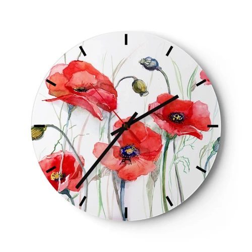 Horloge murale - Pendule murale - Fleurs polonaises - 30x30 cm