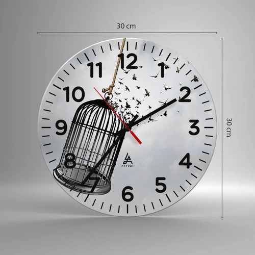 Horloge murale - Pendule murale - Foie...Espoir...Liberté! - 30x30 cm