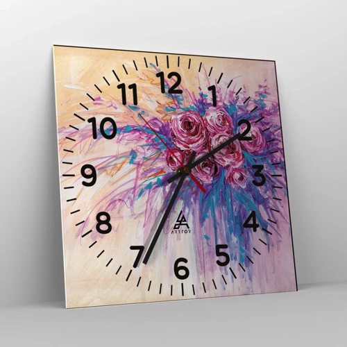 Horloge murale - Pendule murale - Fontaine aux roses - 40x40 cm