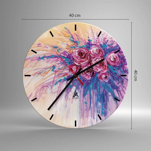 Horloge murale - Pendule murale - Fontaine aux roses - 40x40 cm