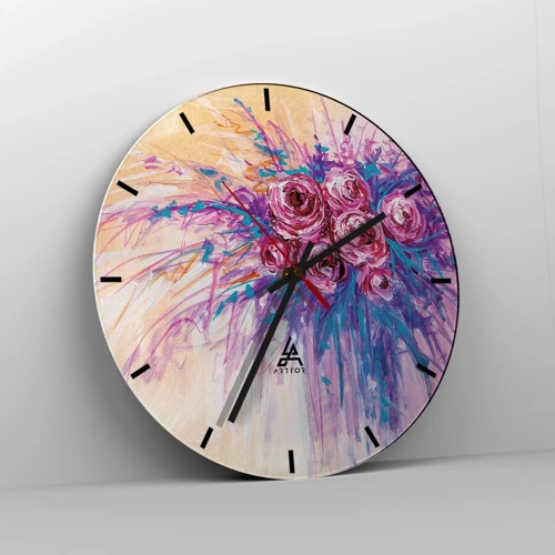 Horloge murale - Pendule murale - Fontaine aux roses - 40x40 cm