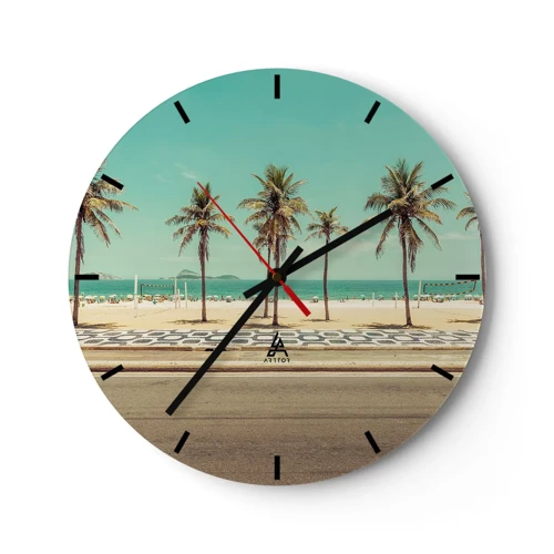 Horloge murale - Pendule murale - Gardien de plage - 30x30 cm