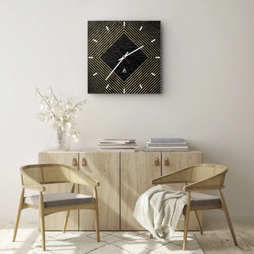 Horloge murale - Pendule murale - Géométrie dans un style glamour - 30x30 cm