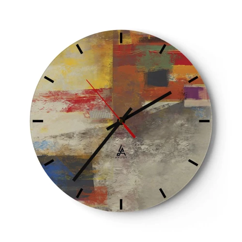 Horloge murale - Pendule murale - Géométrie des couleurs - 30x30 cm