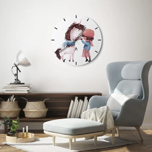 Horloge murale - Pendule murale - Histoire d'hiver - 30x30 cm
