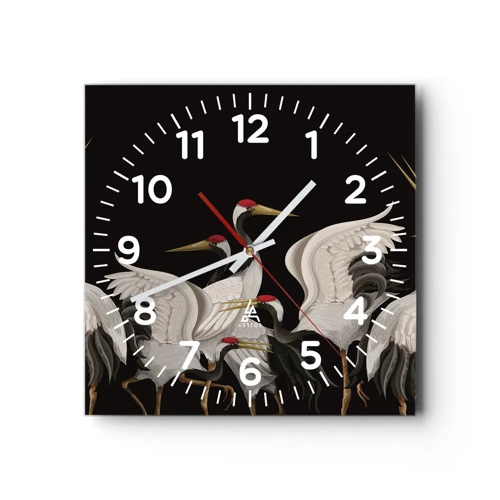 Horloge murale - Pendule murale - Histoire d'oiseaux - 30x30 cm