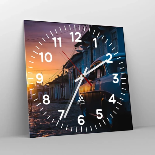 Horloge murale - Pendule murale - Ici, le temps ralentit - 30x30 cm