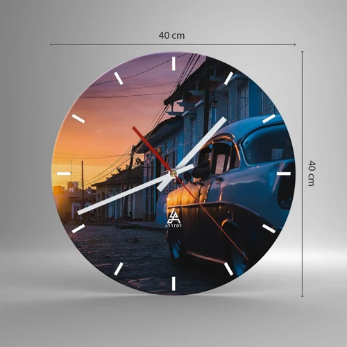 Horloge murale - Pendule murale - Ici, le temps ralentit - 40x40 cm