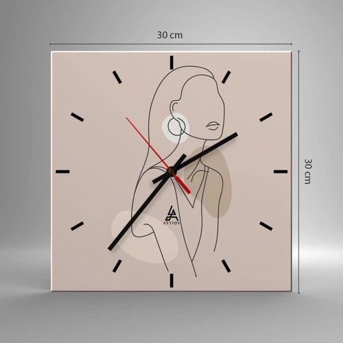 Horloge murale - Pendule murale - Icone féminin - 30x30 cm