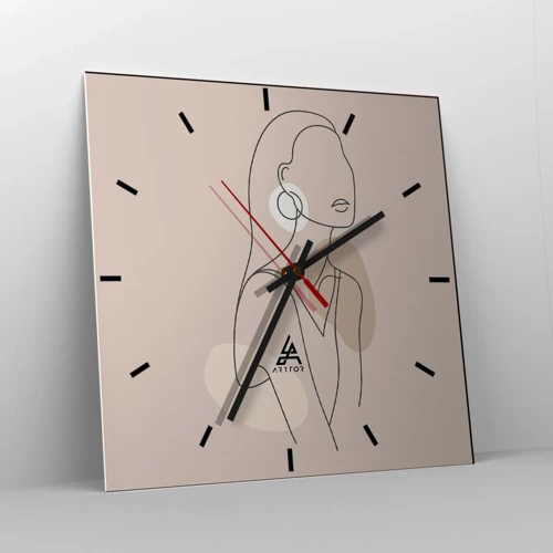 Horloge murale - Pendule murale - Icone féminin - 30x30 cm