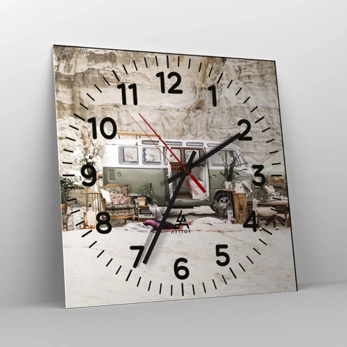 Horloge murale - Pendule murale - Il est temps de commencer le voyage - 30x30 cm