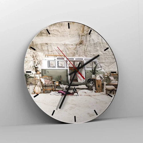 Horloge murale - Pendule murale - Il est temps de commencer le voyage - 40x40 cm