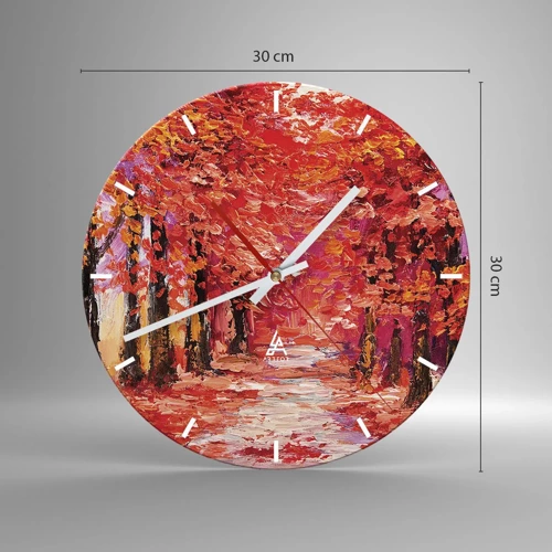 Horloge murale - Pendule murale - Impression d'automne - 30x30 cm