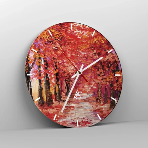 Horloge murale - Pendule murale - Impression d'automne - 30x30 cm