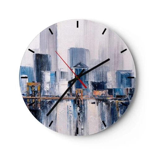 Horloge murale - Pendule murale - Impression new-yorkaise - 30x30 cm