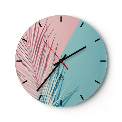 Horloge murale - Pendule murale - Impression tropicale - 30x30 cm