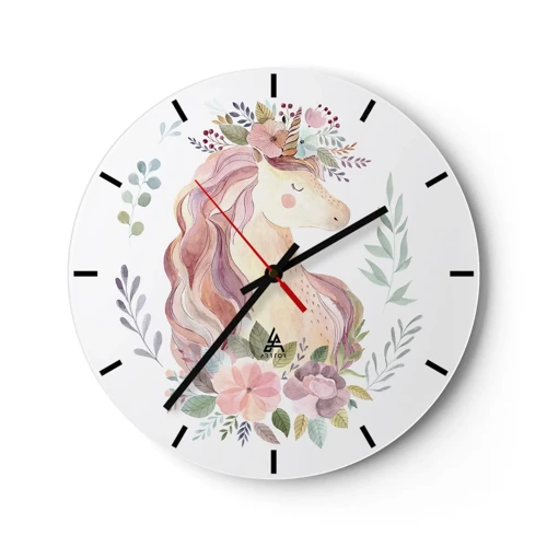 Horloge murale - Pendule murale - Invitation au monde des contes de fées - 30x30 cm