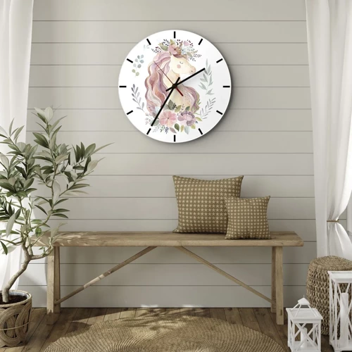 Horloge murale - Pendule murale - Invitation au monde des contes de fées - 30x30 cm