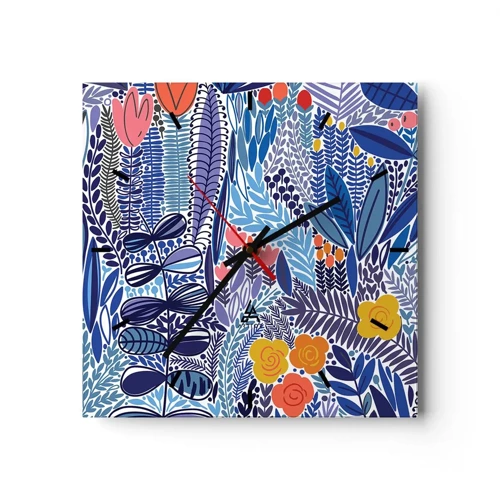 Horloge murale - Pendule murale - Jardin hawaïen - 30x30 cm